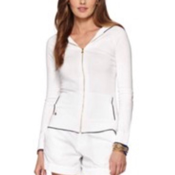 EUC Lilly Pulitzer Josephine Zip up Resort White - Picture 1 of 4